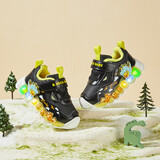 B.Duck小黄鸭童鞋儿童运动鞋冬季保暖灯鞋男女童发光二棉鞋5009黑色24