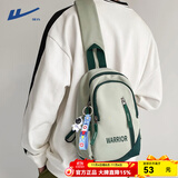 回力（Warrior）男士斜挎包2025新款单肩包女休闲学生便捷小背包大容量通勤胸包男 绿色【太空人挂件】
