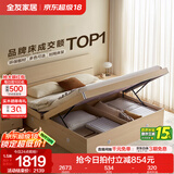 全友家居现代简约高箱储物收纳床主卧1.8米x2米双人大床家具政府补贴 【原木色 | 储物】床+床头柜*1+2K垫 1.8x2米【爆款+性价比超高】