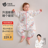 贝肽斯婴儿睡袋暖姜恒温儿童分腿睡袋婴幼儿防踢被睡衣秋冬中厚 凤鸾M