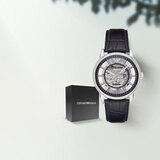 安普里奥·阿玛尼（Emporio Armani）手表男士AR1981黑武士潮流皮带镂空欧美机械表生日礼物送男友