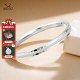 爱朵钻 pt950铂金手镯女白金贵妃镯椭圆半实心镯子礼物送老婆 内径56mm 重16.78克 粗约4.5mm+双砂