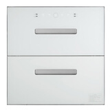 YueYingHua日本樱花消毒柜家用嵌入式大容量高温紫外线消毒烘干臭氧保洁存储碗柜304不锈钢碗架 110升白色两层面板600*600