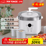 天际隔水炖 电炖锅4L蒸汽燕窝大容量电炖盅可蒸可炖家用陶瓷煲汤锅一锅五胆带蒸笼多功能煮粥神器40AG 快速出蒸汽- 4L