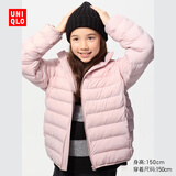 优衣库童装男女童PUFFTECH空气棉服可机洗连帽外套排骨棉服478123 10 水粉色 150