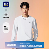 海澜之家（HLA）长袖T恤男秋季POWER YOUNG字母印花长袖打底衫男 漂白38 S 165/84A(S) 推荐114~124斤