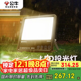 公牛（BULL）LED投光灯路灯庭院灯园林照明露营灯 IP65防水200W-3000K暖白光