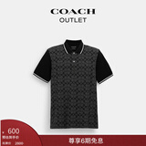 蔻驰（COACH）奥莱男士男装经典标志POLO衫休闲百搭短袖 木炭灰色 经典标识 S