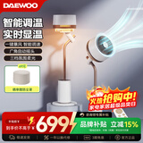 大宇（DAEWOO）空气循环扇电风扇家用宿舍卧室客厅办公室立式落地扇氛围灯纳凉空调伴侣F30 F30S-QSB【一键暴风+感温调速】