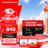闪迪（SanDisk）1TB TF（MicroSD）内存卡 A2 4K V30 U3 C10 至尊超极速移动存储卡 读速200MB/s 写速140MB/s