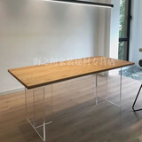 IGIFTFIRE定制高透明亚克力桌腿桌脚石头纹定制加工渐变厚板吧台茶几水波纹 高透明T型定制  联系客服