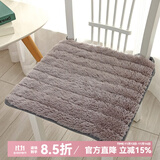 钟爱一生全棉椅垫坐垫办公室椅子垫四季座椅垫凳子垫家用餐椅坐垫纯棉屁垫 秋冬薄款长毛绒-灰色40*40cm 椅子垫