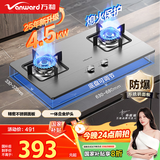 万和（Vanward）【B6·4.5kW】天然气燃气灶不锈钢烟灶联动家电以旧换新国家补贴20%嵌入家用煤气双炉具台B6B338XW