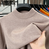 优斯顿·保罗 EUSTON PAUL羊毛衫男冬款男士加厚半高领毛衣商务休闲羊毛针织打底衫衣服 驼色 2XL (180) 建议155-175斤