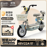 台铃电动车电动自行车48V22AH铅酸新国标可上牌电瓶车电助力代步通勤 2025年新款上新 莫兰迪绿-48V22AH铅酸蓝鲸动力电池