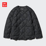 优衣库女装PUFFTECH空气棉服休闲茄克/时尚款外套469864 09 黑色 XL /165/92A