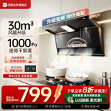 优盟（UM）【国家补贴】顶侧双吸抽油烟机30风量家用变频1000Pa大吸力一级能效免拆自清洁超薄以旧换新UC167D