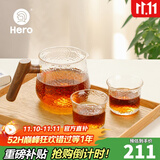 Hero 日式锤纹杯透明玻璃咖啡杯耐高温茶杯防滑水杯手冲咖啡杯 锤纹壶+2只锤纹杯
