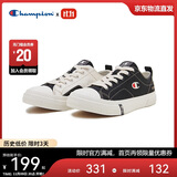 Champion美国冠军板鞋女男 日系休闲撞色简约百搭帆布鞋24FWK05 黑色 38 