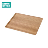 NITORI宜得利家居 长方形木质放茶杯盘子日式家用水果茶盘防滑托盘 黑胡桃木色 36*28