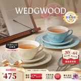 Wedgwood[圣诞礼物]欢愉假日咖啡杯碟陶瓷茶杯碟高颜值杯碟情侣杯 欢愉假日蓝白2杯2碟