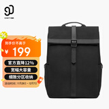 90分笔记本电脑包15.6英寸双肩包牛津休闲背包简约英伦风书包黑色