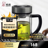 希诺（HEENOOR）双层玻璃杯带把手高档泡茶杯子男家用办公透明水杯XN-9321 435mL