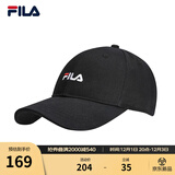 FILA 斐乐官方棒球帽情侣款男士女士帽子时尚休闲鸭舌帽子遮阳帽 正黑色-BK XS