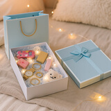 八海鸟礼盒空盒生日礼物圣诞节元旦礼盒结婚伴手礼收纳盒蓝色蝴蝶结大号