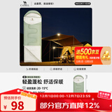 骆驼（CAMEL）户外睡袋 轻盈加厚保暖双人旅行露营室内便携成人睡袋 K1103B-银化绿/燕麦色1.35kg 右 均码