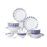 多样屋（TAYOHYA）18头碗碟套装家用乔迁餐具高档轻奢强化瓷碗筷盘组合 波斯蓝韵16头骨瓷