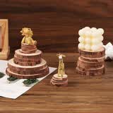 佳茉儿童手工木片DIY实木材料手工作业幼儿园松木原木绘画年轮木头片装饰直径8~9cm 5片装三八妇女神节