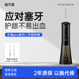 萌牙家王者冲牙器W1/proW7水牙线口腔清洁洗牙机正畸家用洁牙器 【水箱升级】乌木黑(300ml)