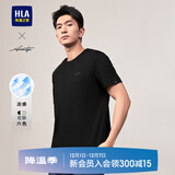 海澜之家（HLA）短袖T恤男款轻商务时尚系列绣花短袖男夏季 【凉感抗菌防螨】黑色97 L 175/92A  推荐69-75kg