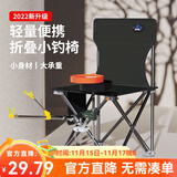 佳之钓 休闲钓椅钓鱼椅新款可折叠休闲椅便携钓鱼凳子渔具 【黑色条纹背兜款】中号（送支架）
