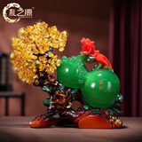 礼之源 招财葫芦貔貅工艺品摆件家居客厅玄关酒柜装饰店铺开业礼品摆设 JC小号绿色水晶石招财福禄