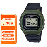 卡西欧（CASIO）手表男复古小方块运动防水学生男女f91w系列手表W-218H-3A