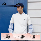 adidas情侣休闲纯棉上衣圆领短袖T恤男女夏季阿迪达斯官方轻运动 米白 XL