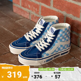 VANS范斯官方 SK8-Hi克莱因蓝棋盘格安纳海姆元气卡通风板鞋 蓝色/蓝白棋盘格 35