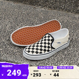 VANS范斯官方 Asher黑白棋盘格夏日一脚蹬女鞋帆布鞋 黑色黑白棋盘格(女款) 37