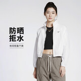 耐克NIKE女子立领夹克 防泼水 短款外套HJ1000-100白 L