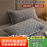 艾薇牛奶绒珊瑚绒枕头套一对枕芯套夹棉枕套 温柔灰 48*74cm