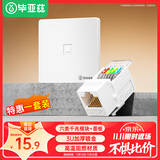 毕亚兹 网络面板带免打线模块 六类千兆非屏蔽网口插座 RJ45水晶头单口86型加厚电脑阻燃面板+模块套装