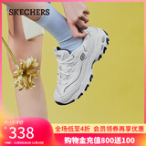 斯凯奇（Skechers）女鞋秋冬小白熊休闲鞋子厚底增高百搭运动软底老爹鞋99999863 白色/海军蓝色/WNV 37.5