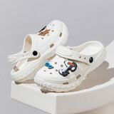 SNOOPY史努比童鞋儿童拖鞋夏季轻便男女童花园沙滩洞洞鞋4979米色38-39