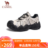 骆驼（CAMEL）【云山】户外秋季徒步登山休闲丑萌鞋情侣 G25M076104 米白/黑 35