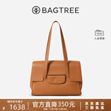 BAGTREE明星同款包包树海豚包轻奢品牌植鞣皮托特包大容量通勤女士电脑包 大号-焦糖色 能装14寸MacBook 高级小众