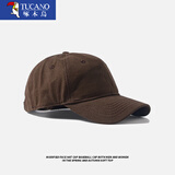 啄木鸟小头围帽子男纯色百搭棒球帽小头鸭舌帽小号小码遮阳软顶防晒帽子 咖色 S 小头围(52-55c)