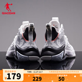 乔丹QIAODAN男鞋无双篮球鞋战靴秋新款减震耐磨运动鞋学生实战球鞋 乔丹白黑色（革面款） 41