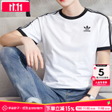 阿迪达斯 （adidas）三叶草男装 2025夏季新款运动服跑步健身训练舒适透气休闲短袖T恤 KB2460/白色/纯棉 L